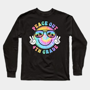 4Th Grade Peace Out School 2024 Last Day Of School Summer Long Sleeve T-Shirt